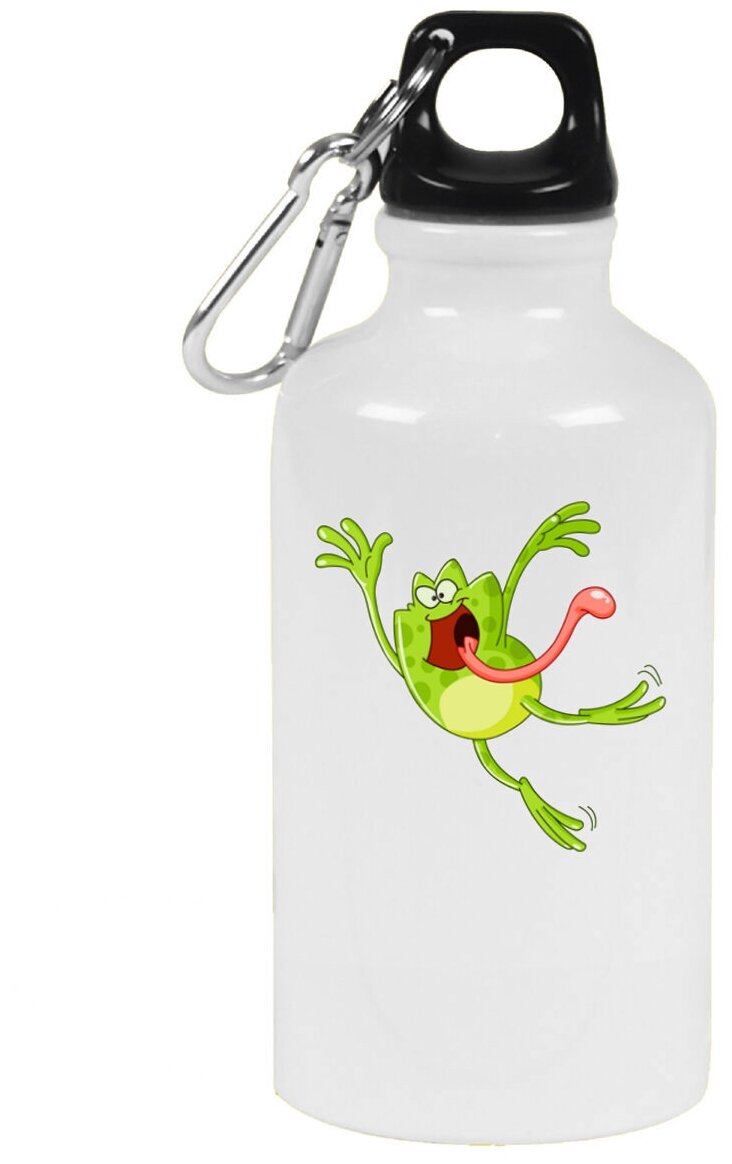 Бутылка с карабином CoolPodarok Животные Лягуха
