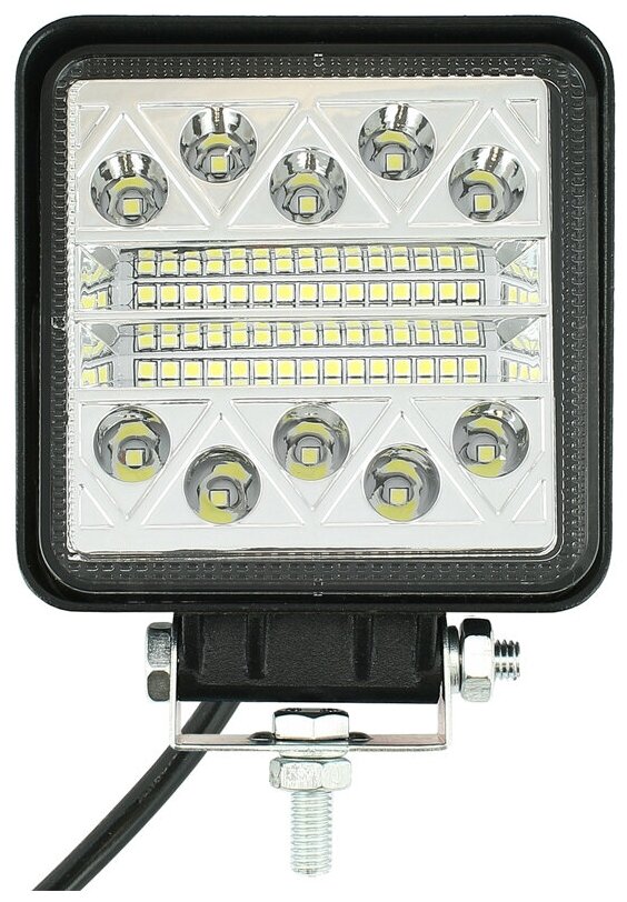 Фара светодиодная противотуманная и рабочего света 12-80V 120W (105х105мм 40 LED) Вспышки ФСО