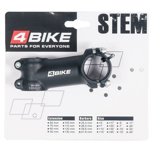 Вынос 4Bike TDS-D507A (1-1/8, 31.8, 80mm, 7°) вынос 4bike tds c302 1 1 8 31 8 105mm 10°