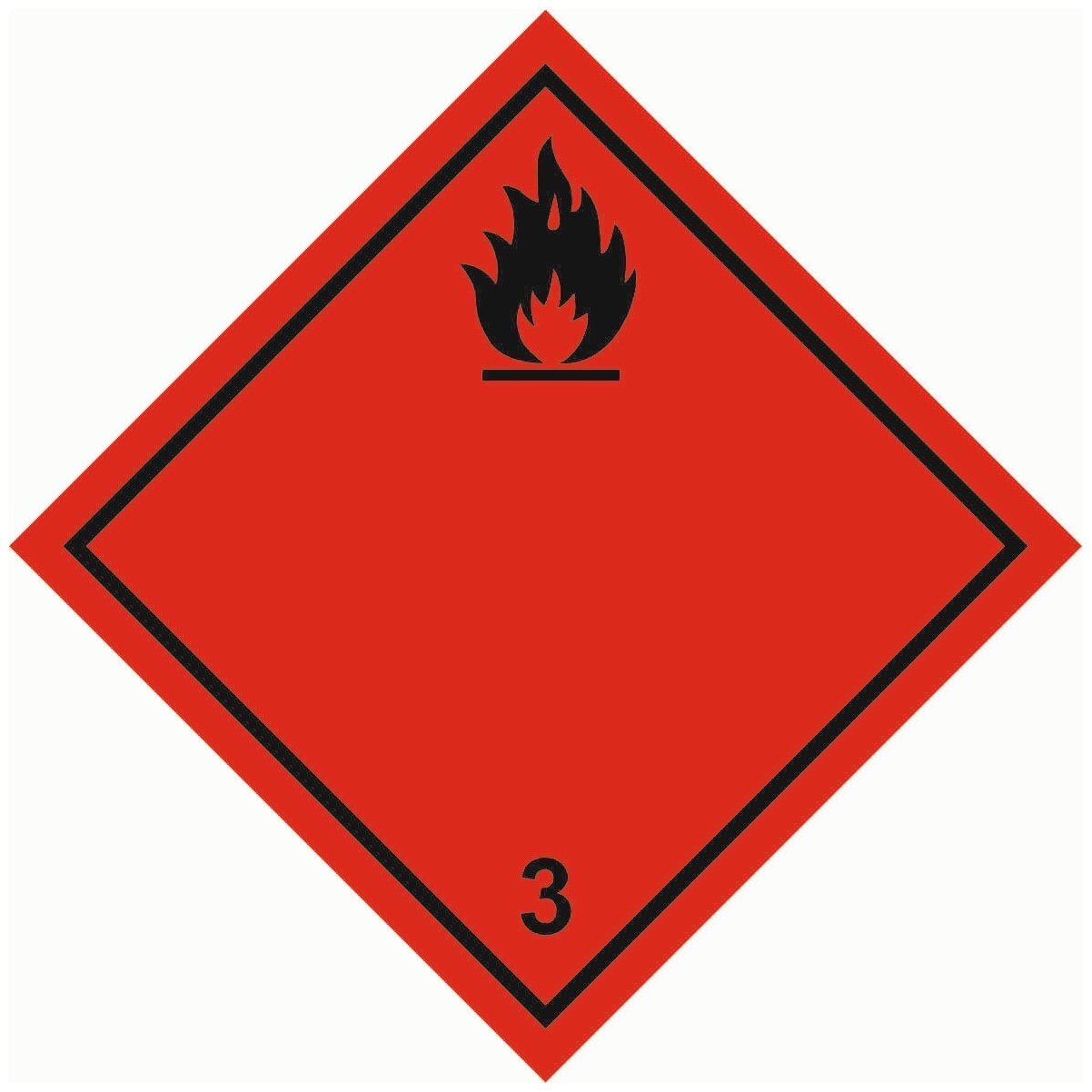 Знак опасных грузов 3 "Легковоспламеняющиеся жидкости" 250х250 светоотраж. пленка, уп. 4 шт.