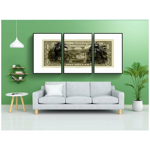 фото Набор модулных постеров для интерьера "соединенные штаты америки, доллар, индейцы" 60x90 см. в тубусе, без рамки lotsprints