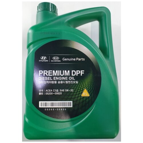фото Синтетическое моторное масло mobis premium dpf diesel 5w-30, 6 л