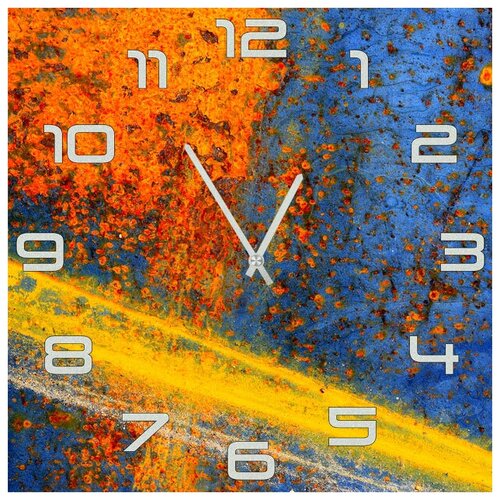 фото Svs настенные часы svs 3502666 сине-желто-оранжевый арт