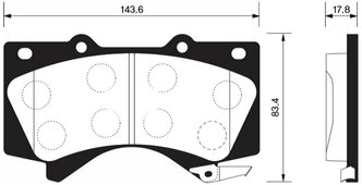 Дисковые тормозные колодки передние SANGSIN BRAKE SP1381 для Lancia, Lexus, Toyota (4 шт.)