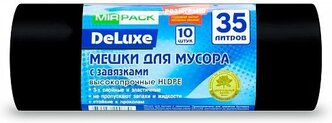 Мешки для мусора MIRPACK Deluxe высокопрочные с завязками 35 л, 10 шт., 1 упак., черный