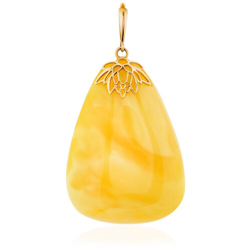 фото Amberholl красивая глянцевая подвеска из натурального медового янтаря с природной текстурой и золота