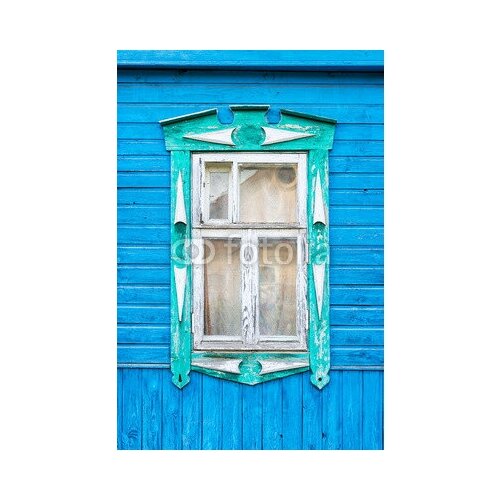 Постер на холсте Деталь окна в традиционном деревянном доме в Суздале 40см. x 60см.