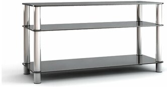 Тумбы под телевизор Металлдизайн (Metaldesign) MD Flatform TV 15 прозрачное стекло-черный