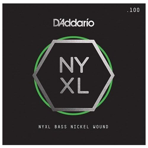 NYXLB100T NYXL Tapered Отдельная струна для бас-гитары, никелированная, 100, D'Addario