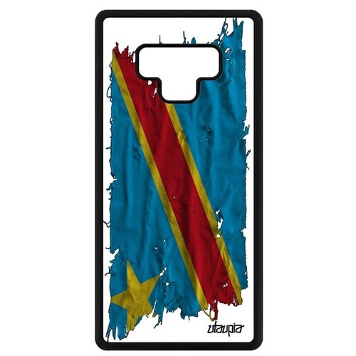 фото Противоударный чехол для мобильного // galaxy note 9 // "флаг конго киншаса на ткани" государственный страна, utaupia, белый