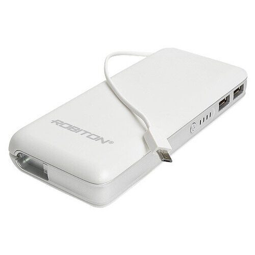 Внешние аккумуляторы Robiton Портативный внешний аккумулятор ROBITON 14000мАч белыйсеребристый 179000₽