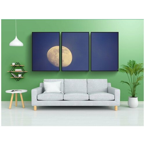 фото Набор модулных постеров для интерьера "луна, ночь, небо" 60x90 см. в тубусе, без рамки lotsprints