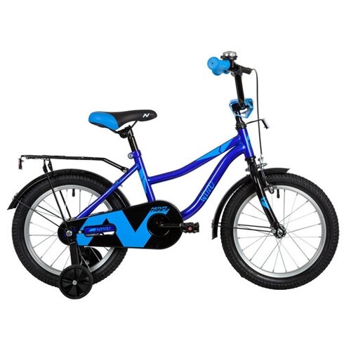 фото Велосипед novatrack wind 16" v-brake (2022) (велосипед novatrack 16" wind синий, полная защита цепи, пер.ручн, зад нож тормоз., крылья, багажник)