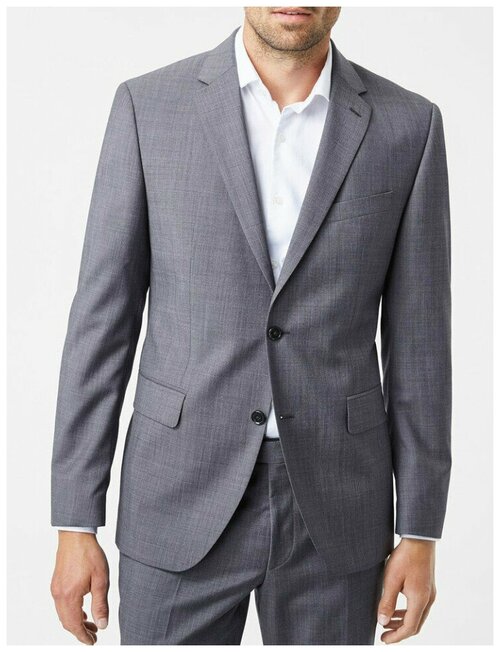 Пиджак Pierre Cardin, силуэт прилегающий, размер 48, серый