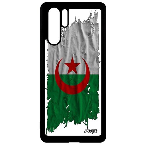 фото Стильный чехол для мобильного // huawei p30 pro // "флаг алжира на ткани" стиль патриот, utaupia, белый
