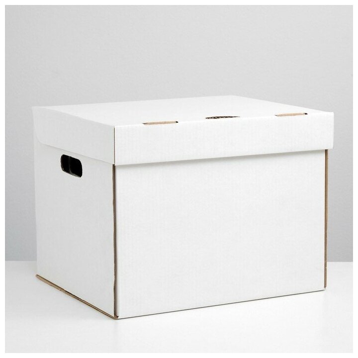Коробка для хранения, белая, 40 х 34 х 30 см - фотография № 1
