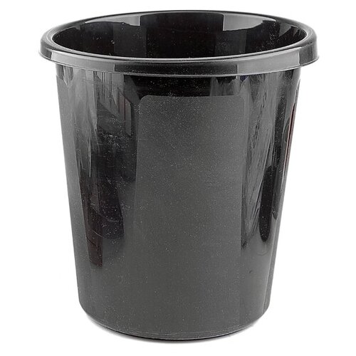 фото Корзина для бумаг 9 литров, цельная, чёрная mikimarket