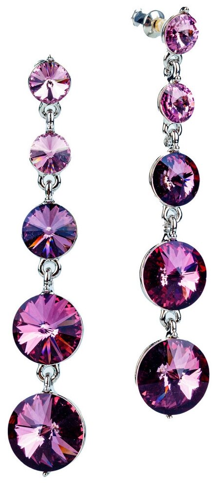 Серьги с подвесками XUPING JEWELRY, Swarovski Zirconia, розовый