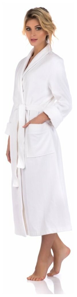 Бамбуковый махровый халат NATUREL (PM 908) размер 4XL (60-62), белый - фотография № 2