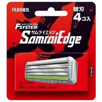 Запасные кассеты Feather F-System Samurai Edge с тройным лезвием для станка, (4 кассеты)