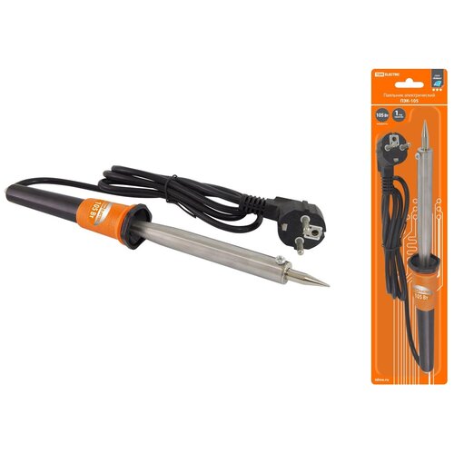 Паяльник ПЭК-105 105 Вт 230В керам ТЭН долговечное жало с заземл прорезин ручка Алмаз TDM 116300₽