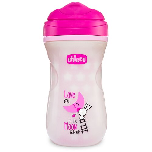 Поильник Chicco Glowing Cup, 266 мл розовый