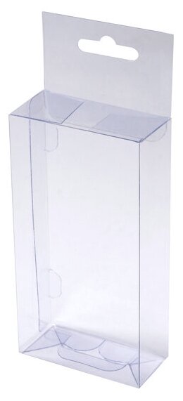 Коробка прозрачная 75*35*145 мм с европодвесом - 100 шт.