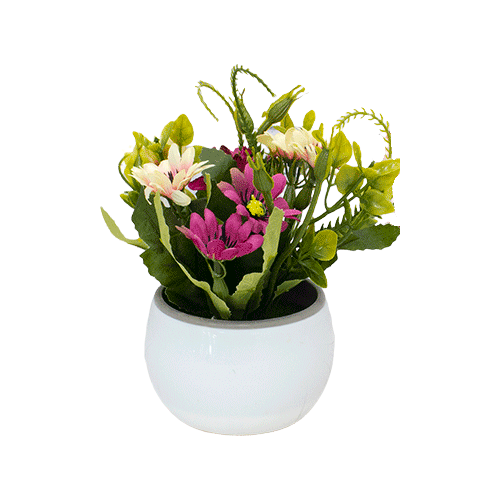 Искусственные цветы, искусственное растение, букет декоративный Хризантемы, 15 см, пурпур и светло-розовые