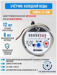 Водосчетчик Счетчик воды Enbra EV-AM1i 80мм ХВС (импульсный выход)