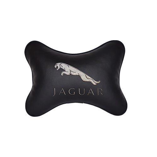 фото Подушка на подголовник экокожа black с логотипом автомобиля jaguar vital technologies