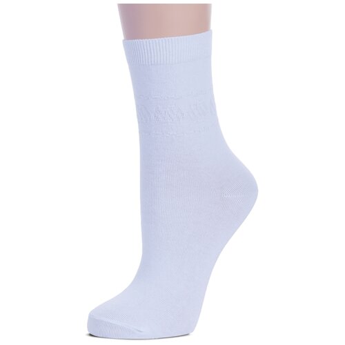 Носки RuSocks, 5 уп., размер 23 (35-37), белый комплект коротких хлопковых женских носков из 3 х пар цветные с принтом