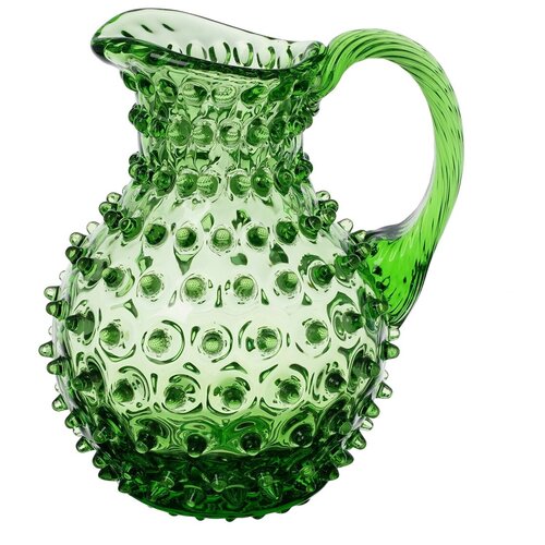 Кувшин/графин для сока/воды 750 мл Kvetna/Кветна зеленый из чешского стекла