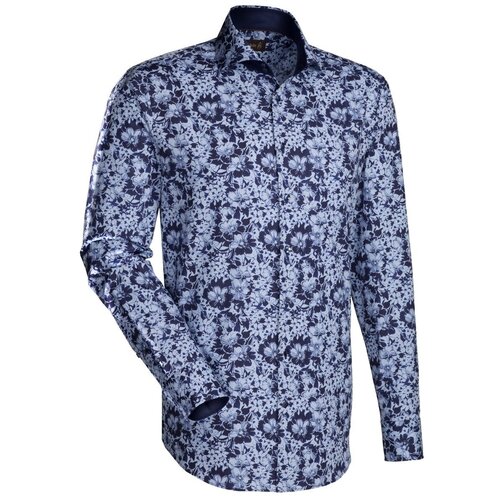 фото Рубашка jacques britt размер 41 темно-синий/белый