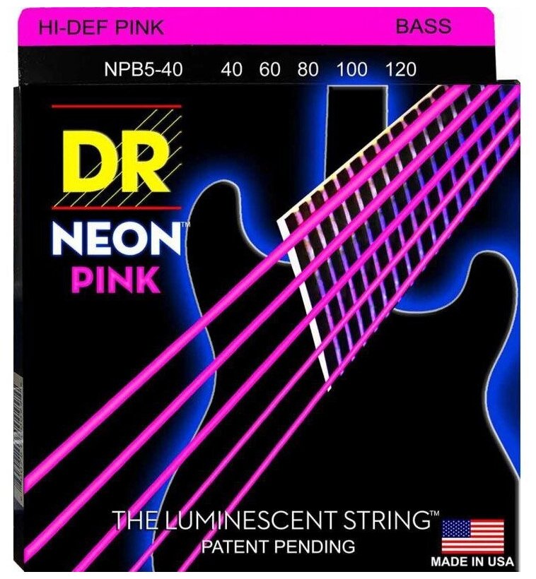 Струны для 5-ти струнной бас гитары DR String NPB5-40