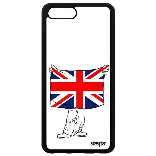 фото Простой чехол на мобильный // honor v10 / view 10 // "флаг английский с руками" патриот страна, utaupia, белый