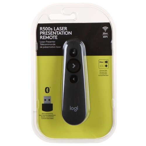 Презентер Logitech R500s LASER PRESENTATION REMOTE графитовый Bluetooth (910-005843)