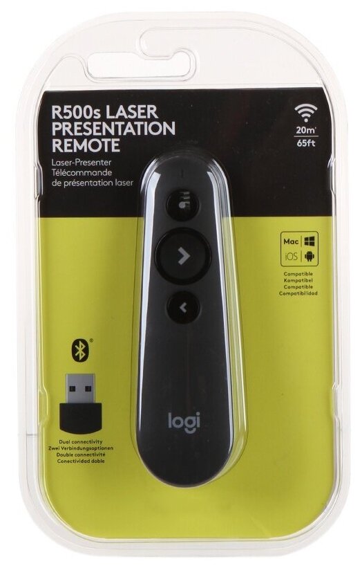Беспроводной пульт для презентаций Logitech R500s графит 910-006527