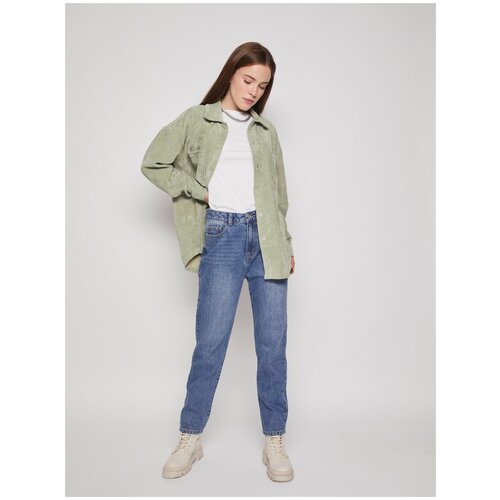 фото Джинсы силуэта mom fit, цвет голубой, размер 27 zolla