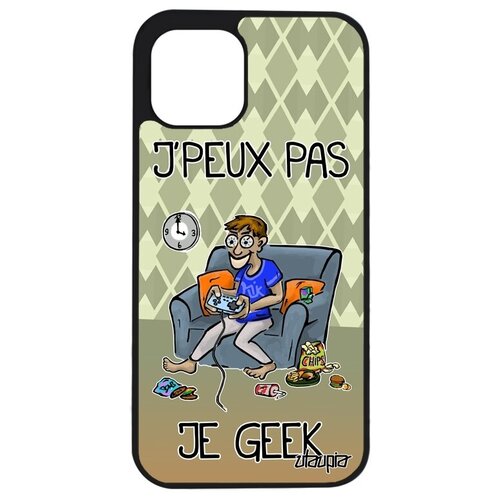 фото Защитный чехол для телефона // iphone 12 mini // "не могу - играю!" юмор игра, utaupia, зеленый