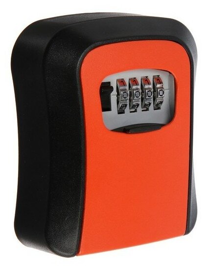 Сейф-ключница кодовая тундра, металл, пластик, цвет оранжевый, 7368128