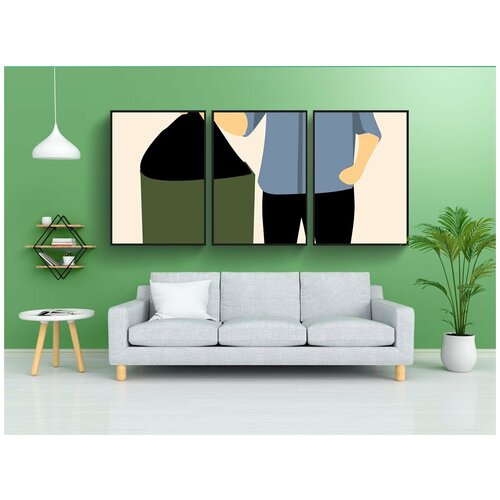 фото Набор модулных постеров для интерьера "мусор, парень, идея" 60x90 см. в тубусе, без рамки lotsprints