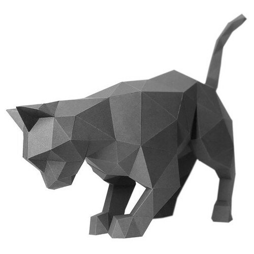 фото Paperraz бумажный конструктор "кот дымок" графитовый