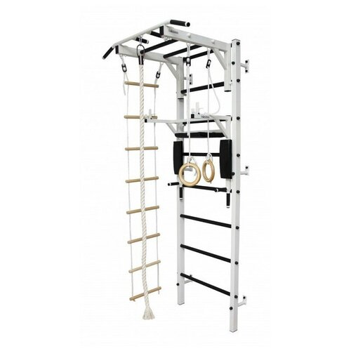 Металлическая шведская стенка с рукоходом для квартиры и дома, белая