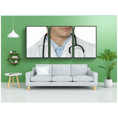 фото Набор модулных постеров для интерьера "сердечный, люди, доктор" 60x90 см. в тубусе, без рамки lotsprints