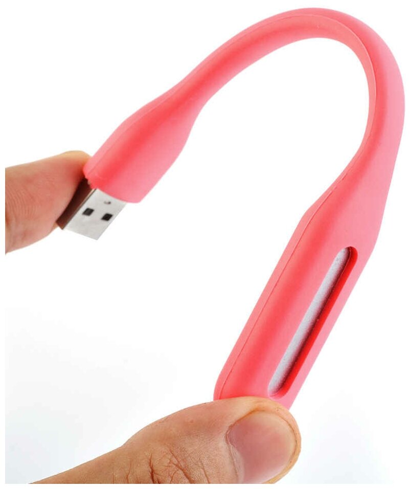 Гибкий LED светильник от USB розовый