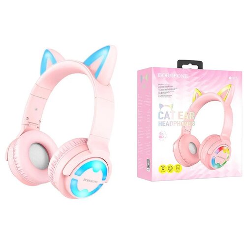 Наушники беспроводные полноразмерные Borofone B015 cat розовый 165500₽
