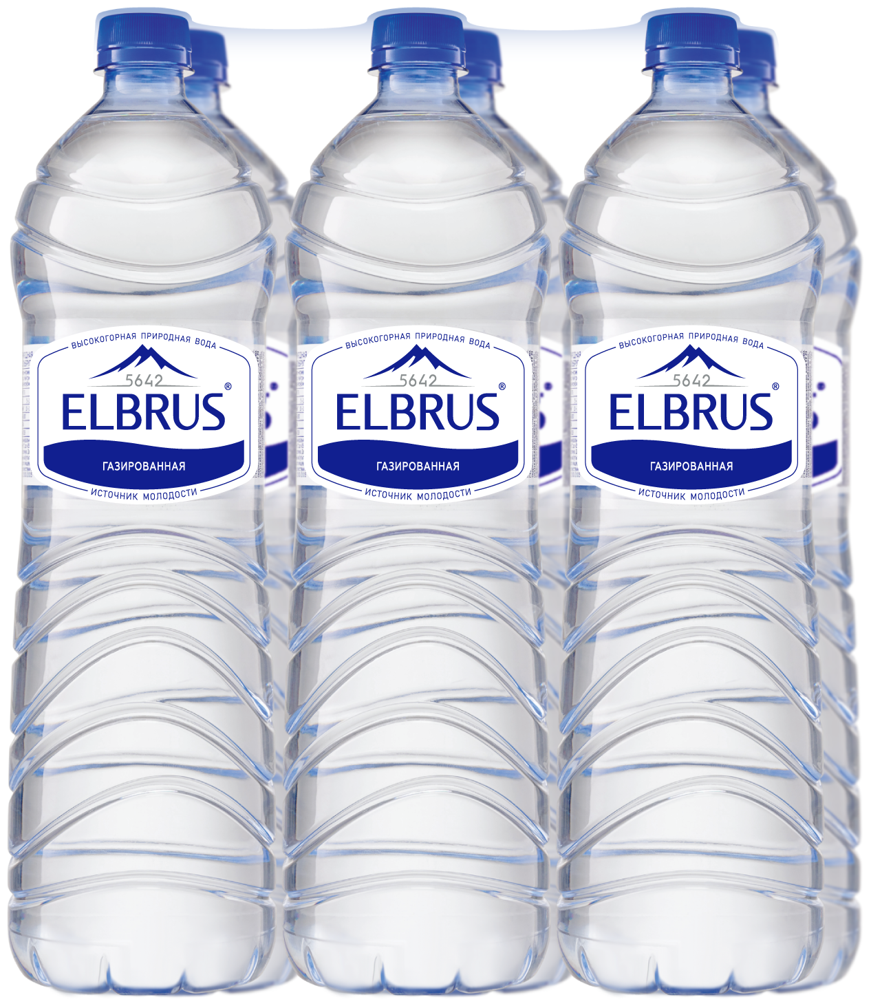 Минеральная вода "Эльбрус" 1,5л ПЭТ 6 штук газированная - фотография № 1