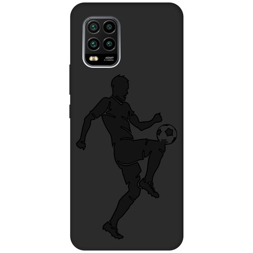 Матовый чехол Football для Xiaomi Mi 10 Lite / Сяоми Ми 10 Лайт с эффектом блика черный