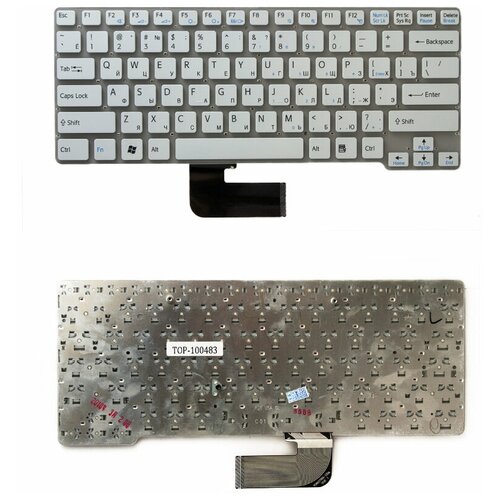 Клавиатура для ноутбука Sony Vaio VPC-CW VGN-CW Series Плоский Enter Белая без рамки PN 148755771 83000₽