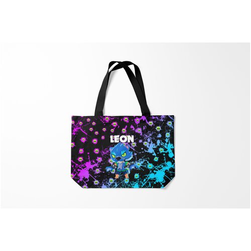 фото Сумка-шоппер / 46х35 см / геймерам / brawl stars оборотень leon. burnettie
